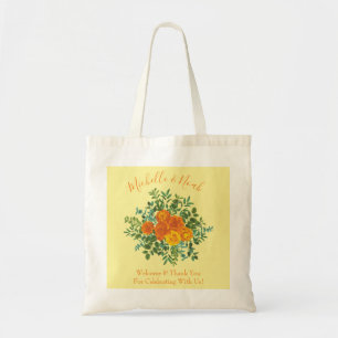 Orange Yellow Wedding Rose Spring Tragetasche