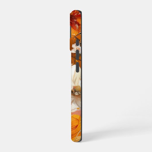 ORANGE YELLOW WHITE FALL ANEMONE POPPONE BLUME iPhone 16 HÜLLE (Linke Seite)
