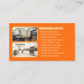 Orange Yellow Zuhause Renovation Contractor Builde Visitenkarte (Rückseite)