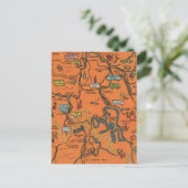 Orange Yellowstone Park Illustrierte Karte (Stehend Vorderseite)