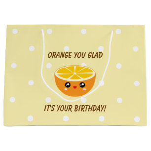 Orange You Glad Es ist Ihr Geburtstag Kawaii Niedl Große Geschenktüte