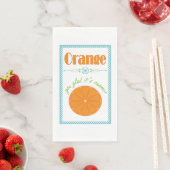 Orange You Glad Es ist Sommer mit blauer Grenze Serviette (Beispiel)
