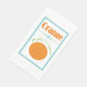 Orange You Glad Es ist Sommer mit blauer Grenze Serviette (Ecke)