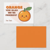 Orange You Glad We’re Friends Kids Valentine Mitteilungskarte (Vorne/Hinten)