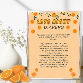Orange You Ready Baby Shower Fun Spate Night Diape Poster