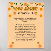 Orange You Ready Baby Shower Fun Spate Night Diape Poster (Vorne)