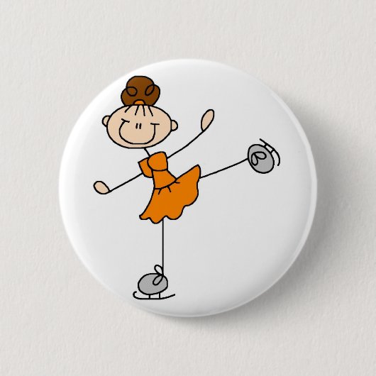 Orange Zahl Skater-Knopf Button (Vorderseite)
