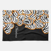 Orange zebra herzen Küche Handtuch (Horizontal)