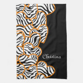 Orange zebra herzen Küche Handtuch (Vertikal)