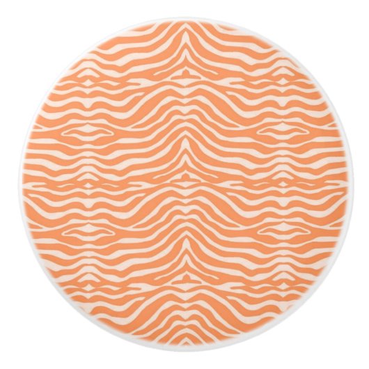 Orange Zebra Pattern Keramikknauf (Vorderseite)
