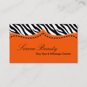 Orange Zebra Print Animal Muster Business Card Visitenkarte