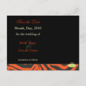 Orange zebra Save the Date Foto Postkarten, Ankündigungspostkarte (Rückseite)