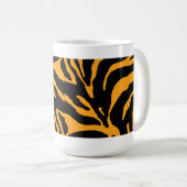 Orange Zebra Stripe Animal Print Kaffeetasse (VorderseiteRechts)