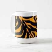 Orange Zebra Stripe Animal Print Kaffeetasse (Vorderseite Links)