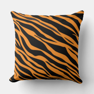 Orange Zebra Striped Kissen