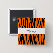 Orange Zebra stripes weißen Streifen Button (Vorne & Hinten)