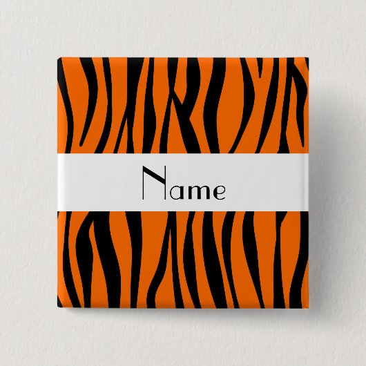 Orange Zebra stripes weißen Streifen Button (Vorderseite)