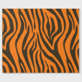 Orange Zebra-Tierdruck-Muster Geschenkpapier (Flach)