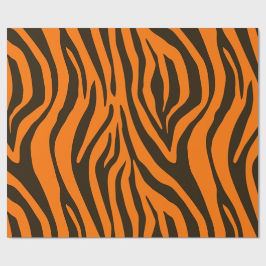 Orange Zebra-Tierdruck-Muster Geschenkpapier (Flach)