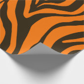 Orange Zebra-Tierdruck-Muster Geschenkpapier (Ecke)