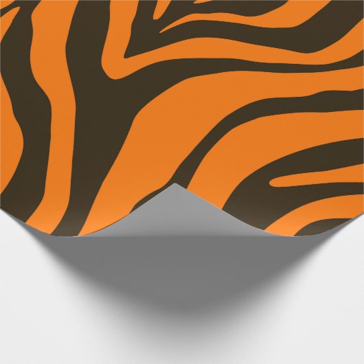 Orange Zebra-Tierdruck-Muster Geschenkpapier (Ecke)