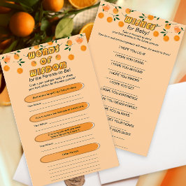 Orange Zest Citrus Baby Dusche Trendy Advice Card