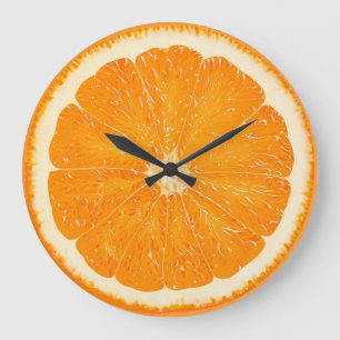 orange zest time große wanduhr