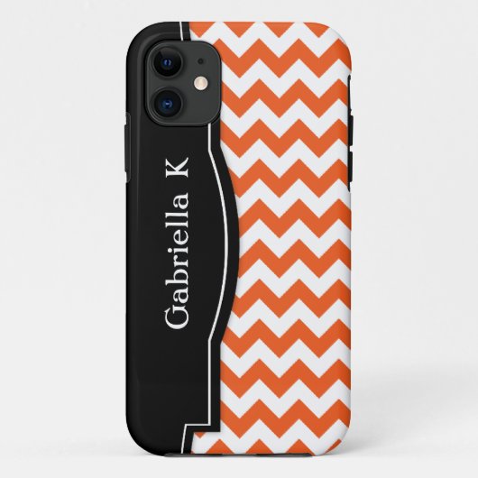 Orange Zickzack Black Frame iPhone 5 Gehäuse Case-Mate iPhone Hülle (Rückseite)