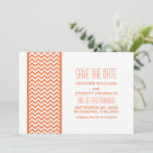 Orange Zickzack Border Save the Date einladen Einladung (Stehend Vorderseite)
