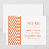 Orange Zickzack Border Save the Date einladen Einladung (Vorne/Hinten)