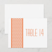 Orange Zickzack Border Tischnummer Postkarte (Vorne/Hinten)