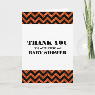 Orange Zickzack Glitzer Baby Dusche Vielen Dank Dankeskarte