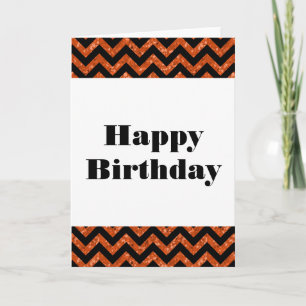 Orange Zickzack Glitzer Happy Birthday Card Karte