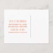 Orange Zickzack Grenze Save the Date Postkarte (Rückseite)