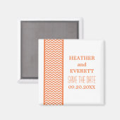 Orange Zickzack Grenze Speichern Sie das Datumsfen Magnet (Vorderseite/Rückseite)