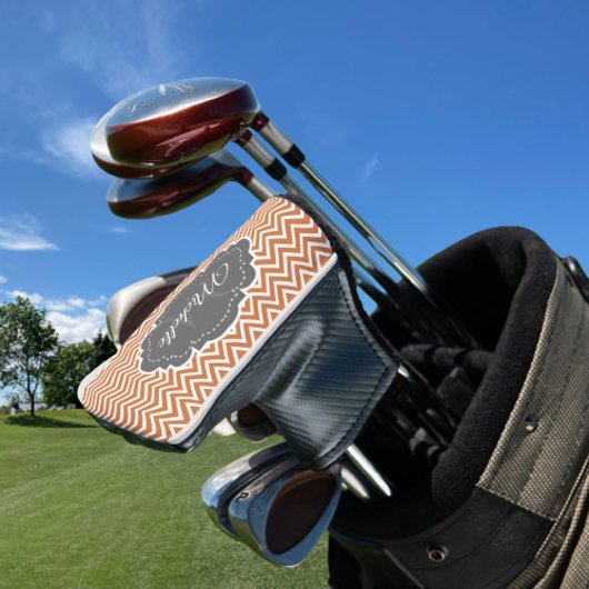 Orange Zickzack Personalisierter Golf Head Cover Golf Headcover