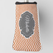 Orange Zickzack Personalisierter Golf Head Cover Golf Headcover (Rotieren 90)