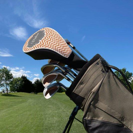 Orange Zickzack Personalisierter Golf Head Cover Headcover