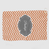 Orange Zickzack Personalisiertes Golfhandtuch (Horizontal)