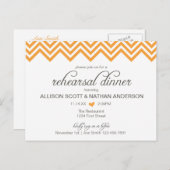 Orange Zickzack Probe Abendessen Einladung Postkar (Vorne/Hinten)