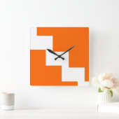 Orange Zickzack Wand-Uhr Quadratische Wanduhr (Zuhause)