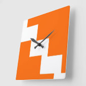 Orange Zickzack Wand-Uhr Quadratische Wanduhr (Winkel)