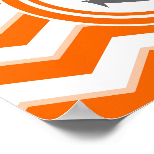 Orange Zickzack Zigzag Muster Anchor Lächeln Poster (Ecke)