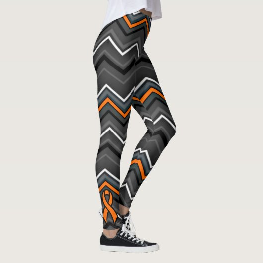 Orange Zig Zag mit Band...RSD/CRPS Leggings (Rechts)