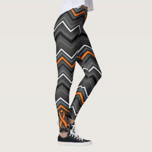 Orange Zig Zag mit Ribbon Leggings