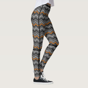 Orange Zig Zag mit schwarzem Streifen...RSD/CRPS Leggings