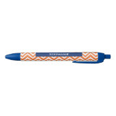 Orange Zigzag Muster mit Royal Blue Kugelschreiber (Unterseite)