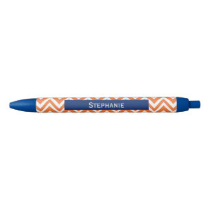 Orange Zigzag Muster mit Royal Blue Kugelschreiber