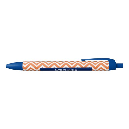 Orange Zigzag Muster mit Royal Blue Kugelschreiber (Oberseite)