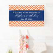 Orange Zigzag Muster mit Royal Blue Wedding Banner (Insitu)